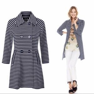 Striped Navy Women's Coat